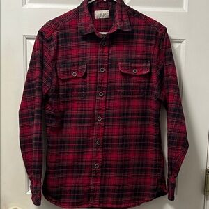 Jachs Red and Black Checkered Flannel Men's Shirt Size Medium